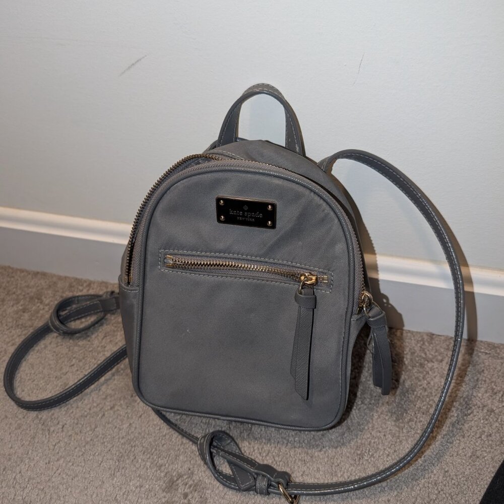 Kate Spade Grey Nylon Mini Backpack